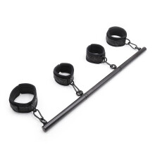 Spreader Bar Bondage, Metal Crafted Sturdy Adjustable Cuffs For Exploring Bondage Positions In Portable And Stylish Design