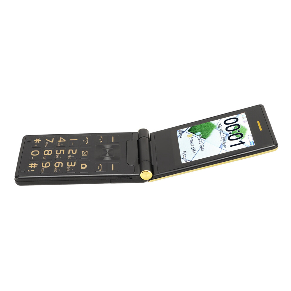 5900Mah 2G Elder Flip Phone With Led Dual Sim Long Standby Gold 4031373239243