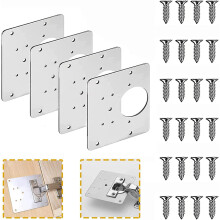Reparatieset met scharnierbeugels, reparatieset voor meubelscharnieren van kasten en lades, balanceert het gewicht, meerdere gaten voor installatie,