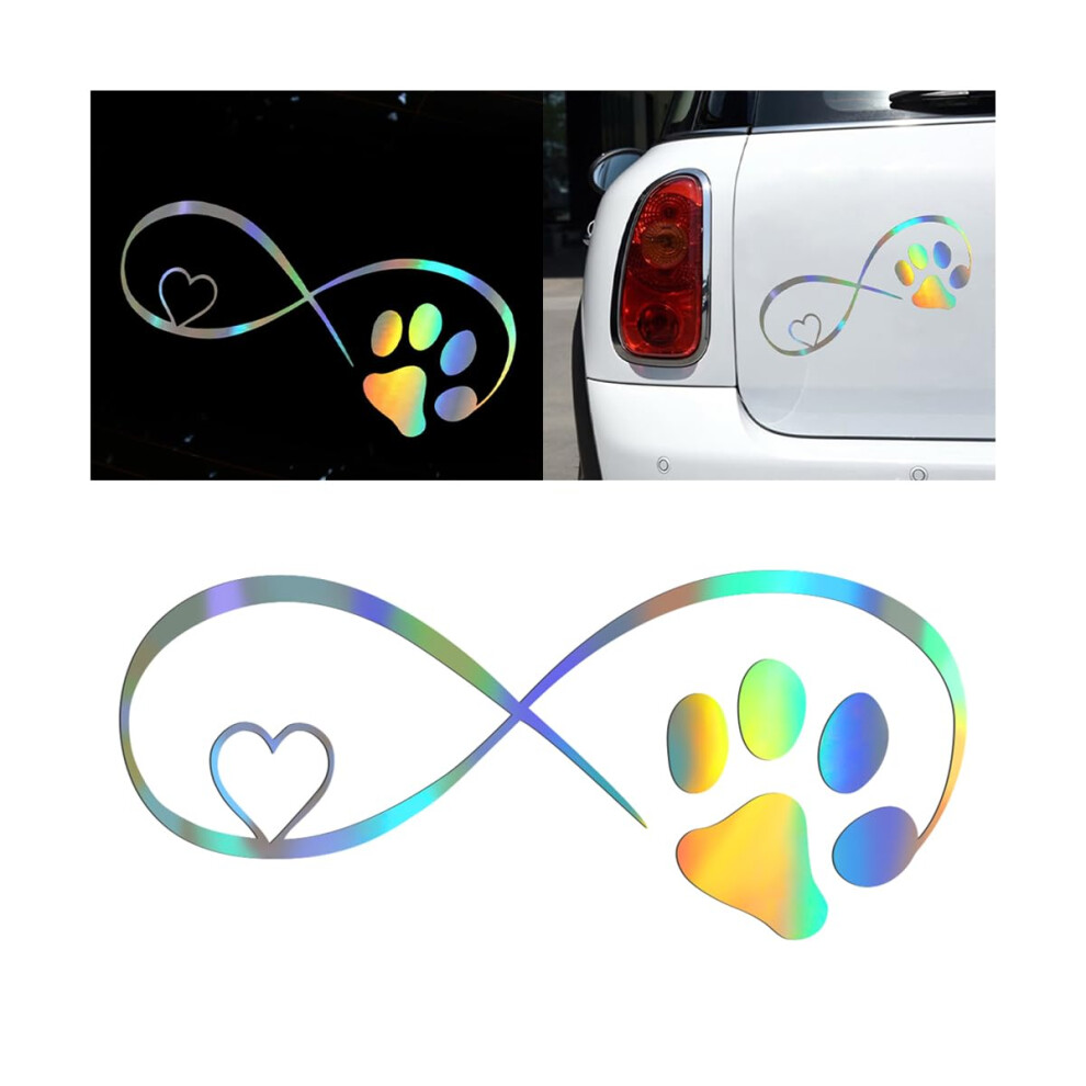 Dog Paw Print Sticker For Car, Colorful Laser Animal Paw, Waterproof, Selfadhesive 9382693645272