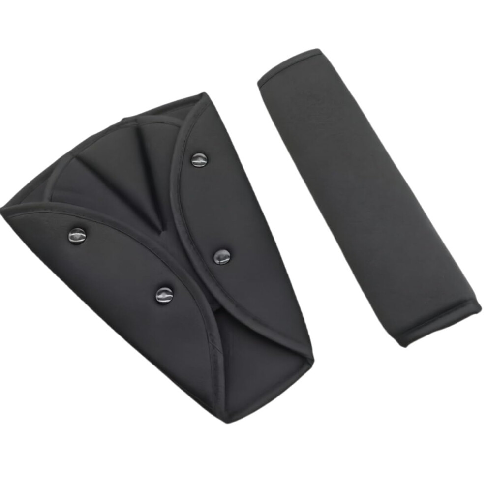 Car Seat Belt Pads Universal 2 Pack Kids Harness Strap Pad Child Seatbelt Adjuster Safety Belt Cushion Cover Black 9382693645227