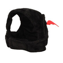 Cute Plush Halloween Pumpkin Cat Hat for Pets, Black, Tear-Resistant