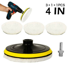 5Pcs/Set 4Inch Car Polishing Disc Buffing Waxing Sponge Wool-Wheel Polishing Pad 10CM For Car Polisher Power Tools Accessories