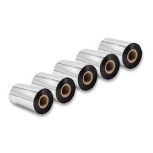 5 x Thermal Foil Thermal Transfer Tape Black 110 mm Compatible with Fax Printers Zebra Z6M, Z6M, ZM400, ZM600, ZT200 Series, ZT220, ZT230