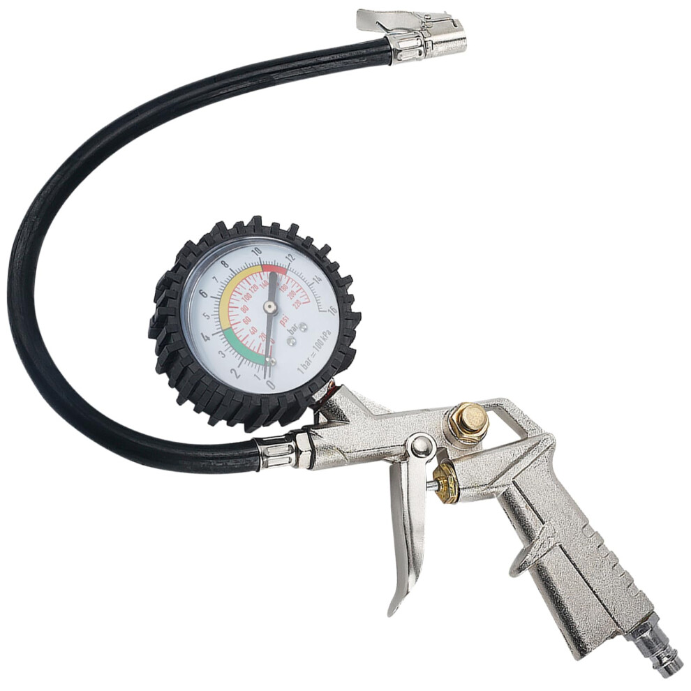 Tyre Pressure Gauge Inflator Gun 220 Psi 16 Bar For Car Motorcycle Bicycle Heavy Duty 9347817951325