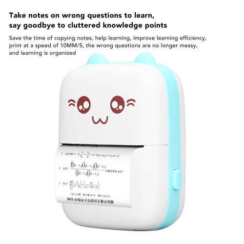Portable Bluetooth Thermal Printer 200dpi 5.7x2.5cm Blue 1