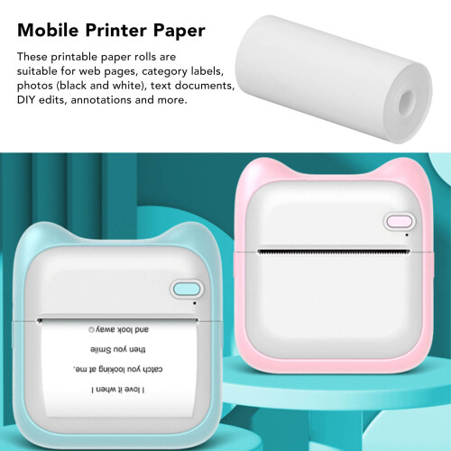 10Pcs White Printable Thermosensitive Thermal Paper Rolls for Small Printer 2