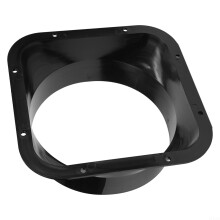 Square flange duct connector with hose connection, made of ABS material (160)