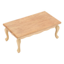 Miniature Birch Wood Dollhouse Coffee Table 10.8x5.8x4.3cm