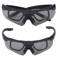 Outdoor Cycling Impact Goggles with Yellow Transparent Interchangeable Lenses