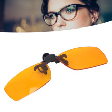 Computerbrille Clip-On mit Blaulichtfilter, 180 umklappbar, orangefarbene Linsen, tragbar