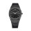 (All black silver needle) New Quartz Butterfly Double Button Men's Watch 1