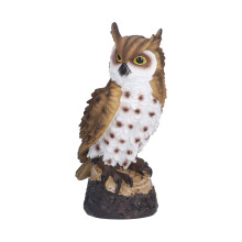 Scultura di gufo in resina con becco d'aquila simbolico, statuette di gufo artificiali per la decorazione della casa con occhi realistici e piume