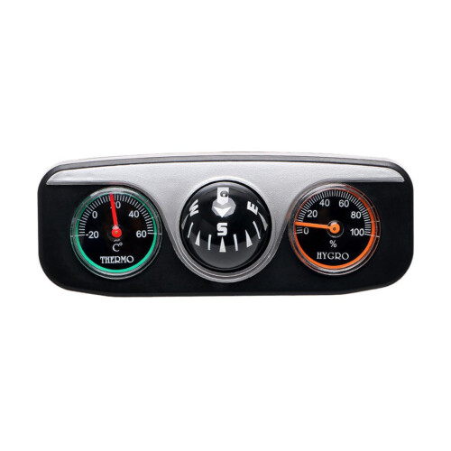 3in1 Car Dashboard Navigation Direction Thermometer Hygrometer, Multifunctional Travel Tool