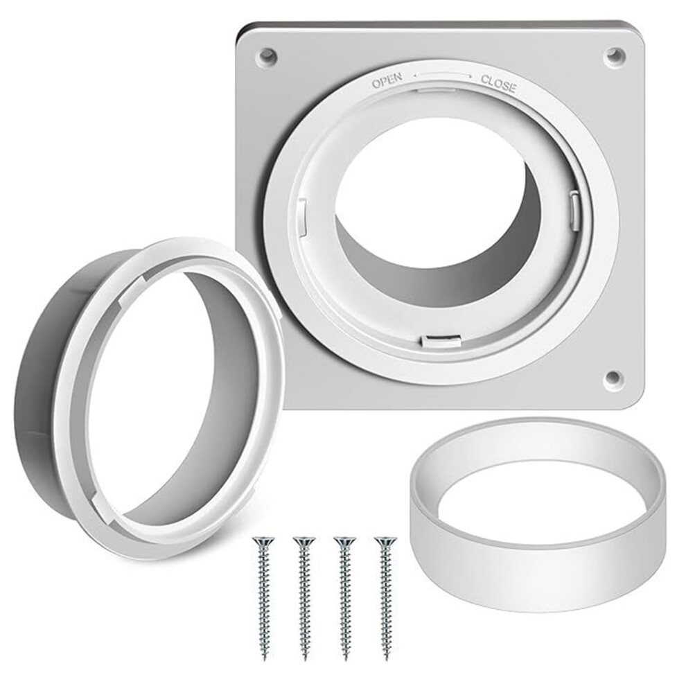 Dryer Vent Wall Plate Twistlock Connector Set Duct Connector Flange For Wall Ceiling Greenhouse Vents Package 1 9347817405682