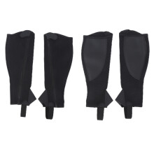 Black Flexible Mesh Half Chaps for Kids' Horse Riding, Sizes CM & CL
