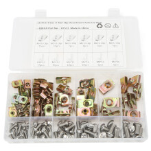 115pcs Colorful U Nut Clip Kit, M4-M8 Stainless Steel for Car & Motorcycle