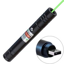 Laserpekare med uppladdningsbart batteri, uppladdningsbart batteri, kraftfull grön ljusstråle med justerbart fokus för nattastronomi,