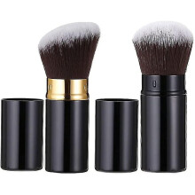 Kabuki-Make-up-Pinselset, Pinsel ohne Borstenausfall für Foundation und Puder, ausziehbarer Rougepinsel mit abgeschrägter, gewölbter Form,