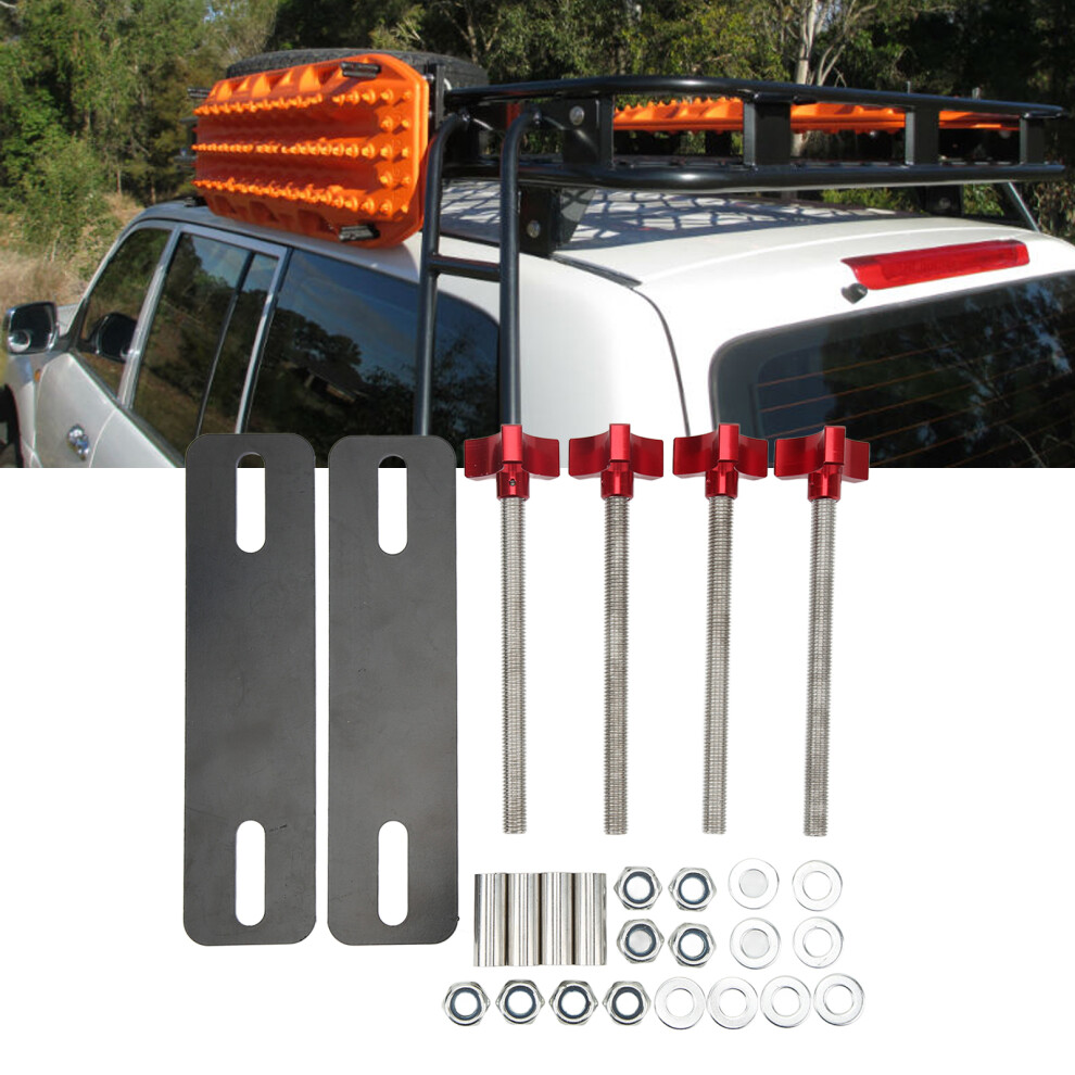 Off Road Traction Board Mounting Pins, Adjustable Brackets Set, Fits 4.72-6.69In Recovery Tracks Red 8471381664433