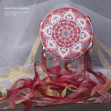 (Leafy leaves, Streamers exquisite light balls) Dance Hand Drum with Ribbons and Lights