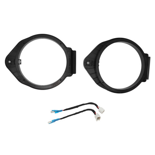 2PCS 6.5 Inch ABS Speaker Adapter Ring Black with Wiring Harness 1