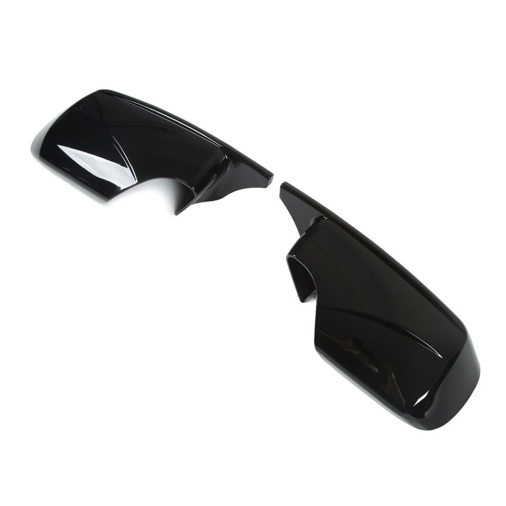 Left/Right Glossy Horn Style Door Mirror Covers Fits E46 Sedan Up To 2005 Black 4961373256110