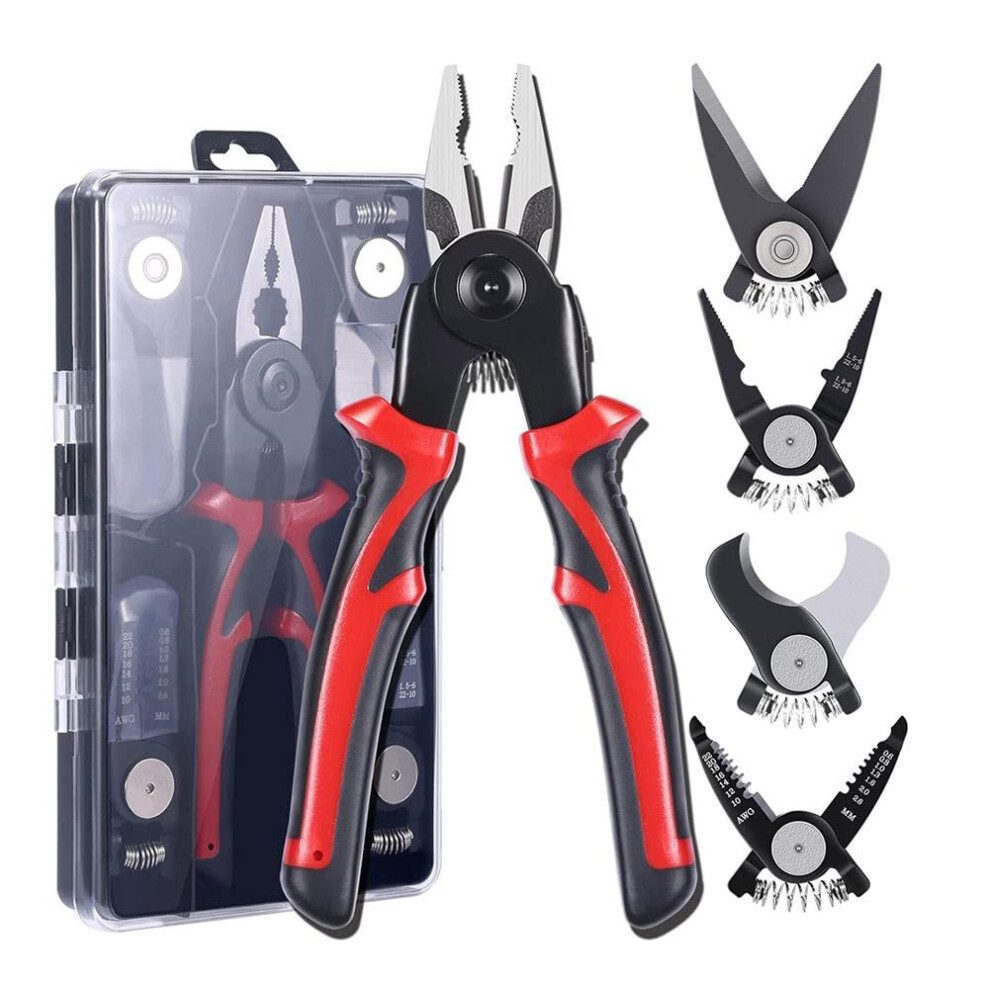 5 in 1 Pliers Tool Set Heavy Wire Pliers 1022 AWG Wire Stripper Diagonal Pliers Sheet Metal Shears Auto Electrical-image-OPC-PPKG7QR-NEW