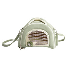 Hamster carrier bag, pet outdoor bag, guinea pig carrier bag, small squirrel travel handbag for mice, rats, small animals, ferrets (Green)
