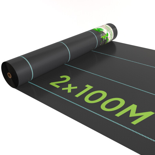 Outsunny Outsunny 2 x 100m Weed Membrane, Heavy Duty Weed Control Membrane 1