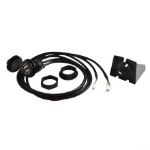 AutoDualUSBSocket, ABS AntiCorrosion FlushMount Charging Port with 4 6Pin Connector, QuickInstall Dashboard Mount (Black)