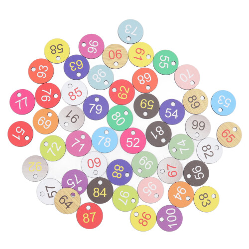 50Pcs Plastic Number Tags for Beekeeping & Livestock 3.5cm Diameter 1