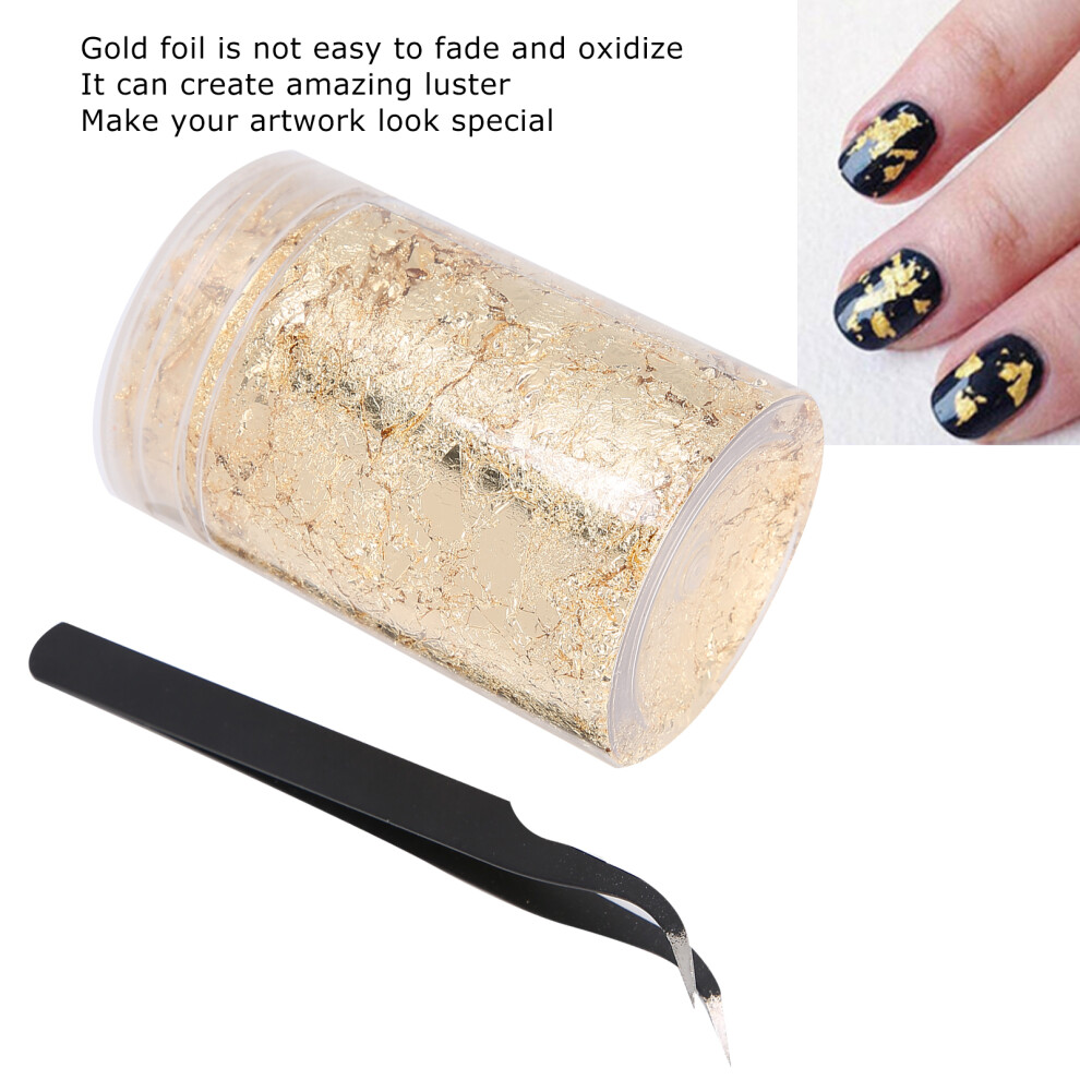 Nail Art DIY Goldflocken GlÃ¤nzende Goldfolie