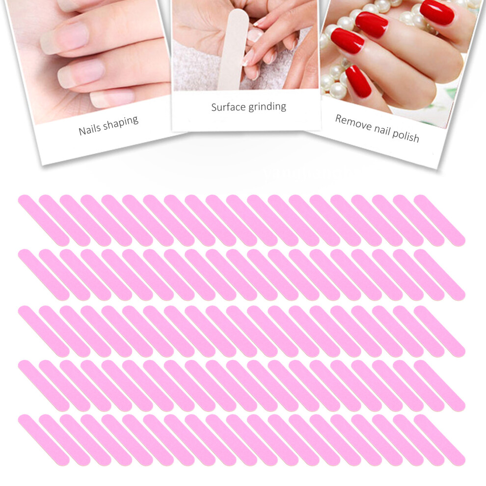 Pink 100 Stã¼Ck Einweg-Nagelfeilen, Doppelseitig, Zum