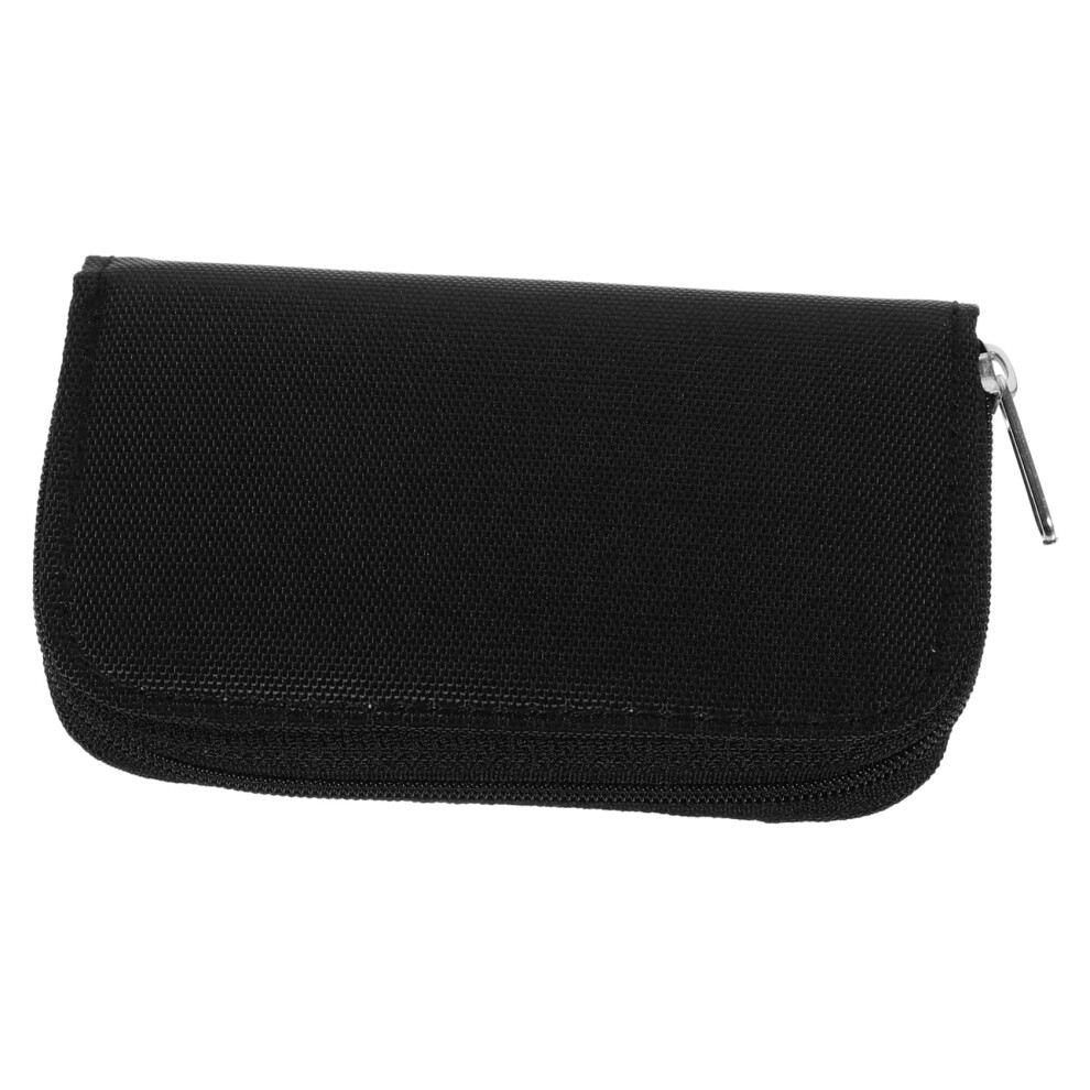 Memory Card Case With Zipper Closure, Shockproof Sd Card Holder, Lightweight Organizer With Buckle, Black 9382693834256