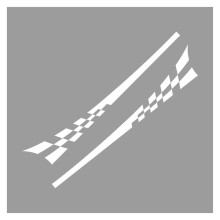 Universal Car Side Skirt Stickers 220x25cm Camouflage Racing Stripes Waterproof Car Wrap Film White