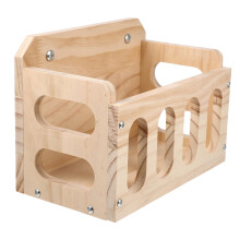 Wood Rabbit Feeder Hollow Bunny Organizer for Hamster Food Bowl Prevents Waste and Spills for Small Pets