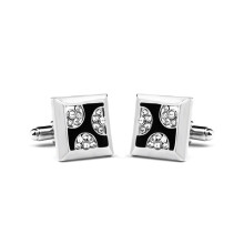 Men's  Square Cufflinks with Cubic Zirconia, Silver Cufflinks for Shirts, Includes Cufflinks Box.