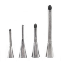 Bicos de confeitar para decoração de bolos, fáceis de limpar, em aço inoxidável, com ponta longa e leve. Ideais para confeiteiros criativos.