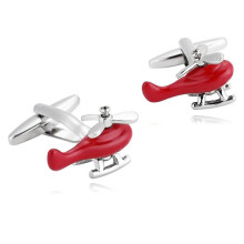 Men's Silver Stainless Steel Helicopter Cufflinks Wedding Cufflinks Rot