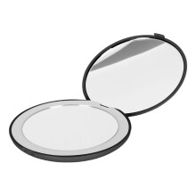 Schwarzer 3,5" LED-Doppelseitiger Make-up-Spiegel mit 1X/10X Vergrößerung