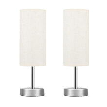 2X Bedside Table Lamp Touch Control Writing Lamps with USB-C USB-A Charging Port USB Lamp Lampshade Study EU Plug