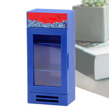 Mini beverage refrigerator toy Decorative CocaCola play equipment, gift idea for collectors, birthdays, travel, home, blue.