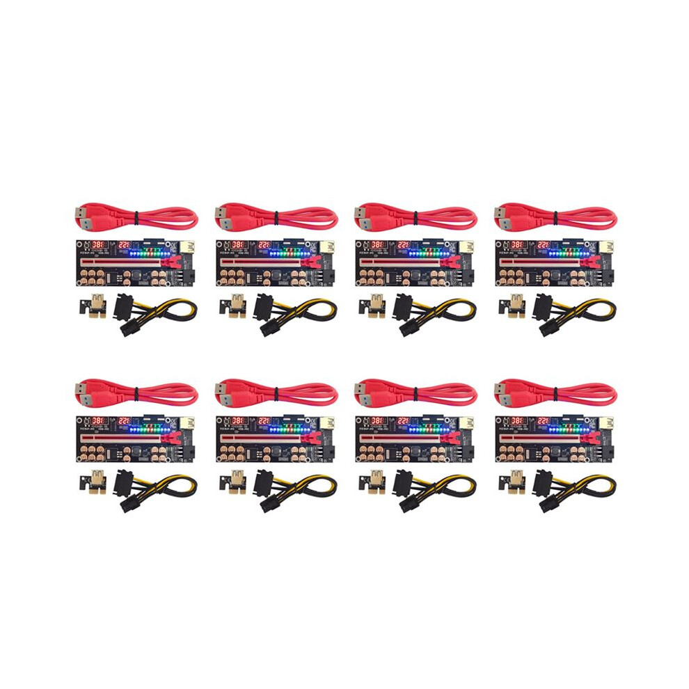 8X Ver018 Pro Pci-E Riser Card Usb 3.0 Cable 018 Pci Express 1X To 16X Extender Pcie Adapter For Btc Mining(Red) Red 6034191385176