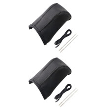 2X Leather Gear Shift Knob Cover for   Rav4 Rav 4 2014-2019 Automatic Hand-Stitched Gear Shift Collars B
