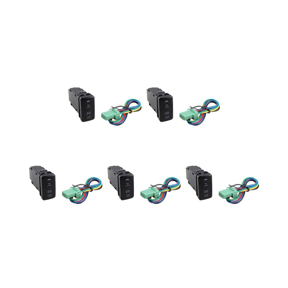 5X 12V Car Dual Led Bar / -Off Push Button For Prado Reiz Hilux Landcruiser Button Light/Green 6031634496543