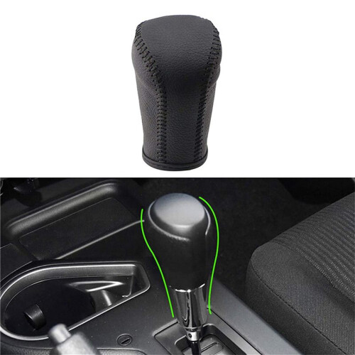 2X Leather Gear Shift Knob Cover for   Rav4 Rav 4 2014-2019 Automatic Hand-Stitched Gear Shift Collars B 2