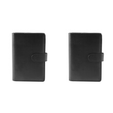 50Pcs A6 PU Leather Budget Binder Set, Binder Cover Personal Planner Binder for Money Saving Cash Envelopes System Black