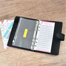 50 Stuks A6 Pu LEDeren Budget Bindmiddel Set, Bindmiddel Hoes Persoonlijke Planner Bindmiddel voor Geld Besparen Geld Enveloppen Systeem Zwart
