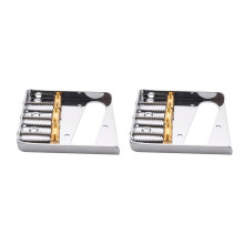 2X Silver Chrome 3 Copper Saddle Ashtray Bridge for Telecaster TELE Electric Guitar